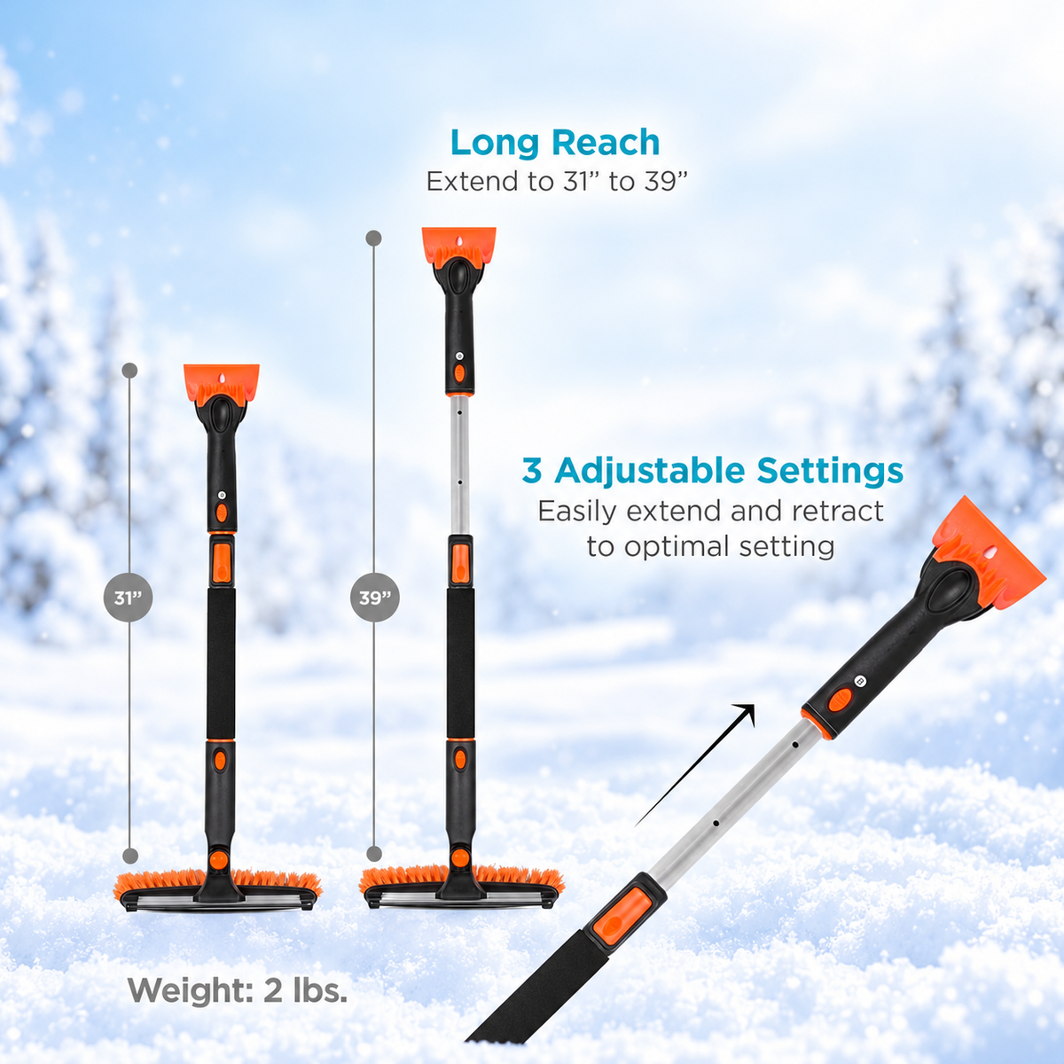 Extendable Snow Brush & Ice Scraper