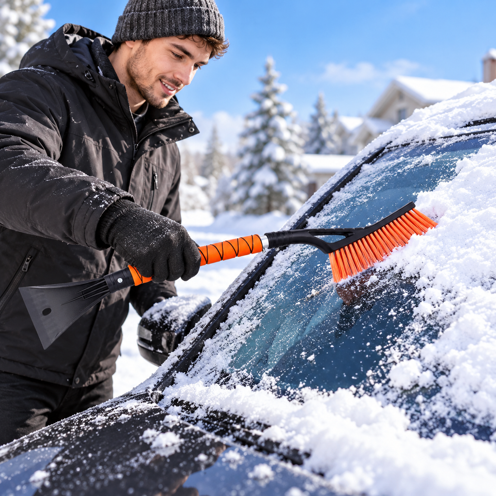 Aluminum Snow Brush & Ice Scraper