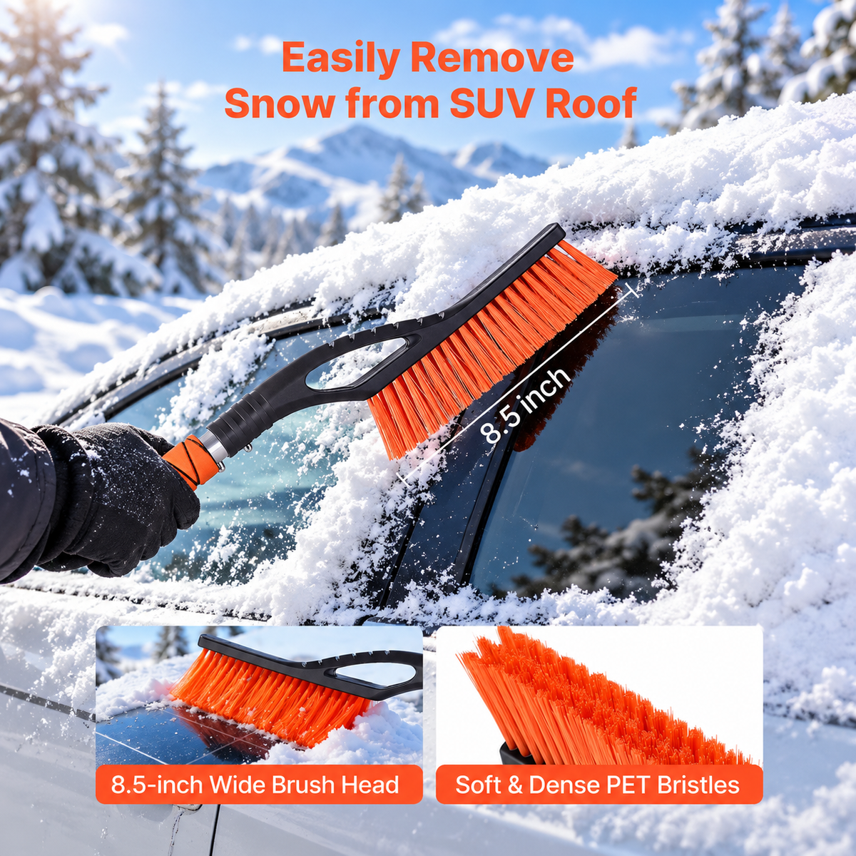 Aluminum Snow Brush & Ice Scraper
