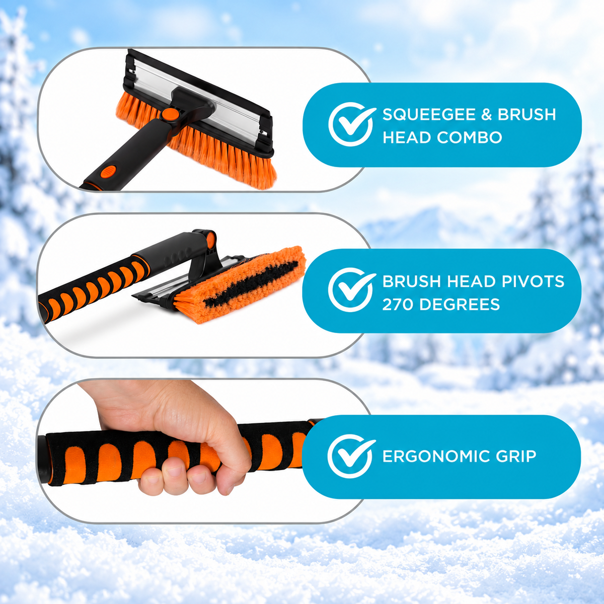 Extendable Snow Brush & Ice Scraper