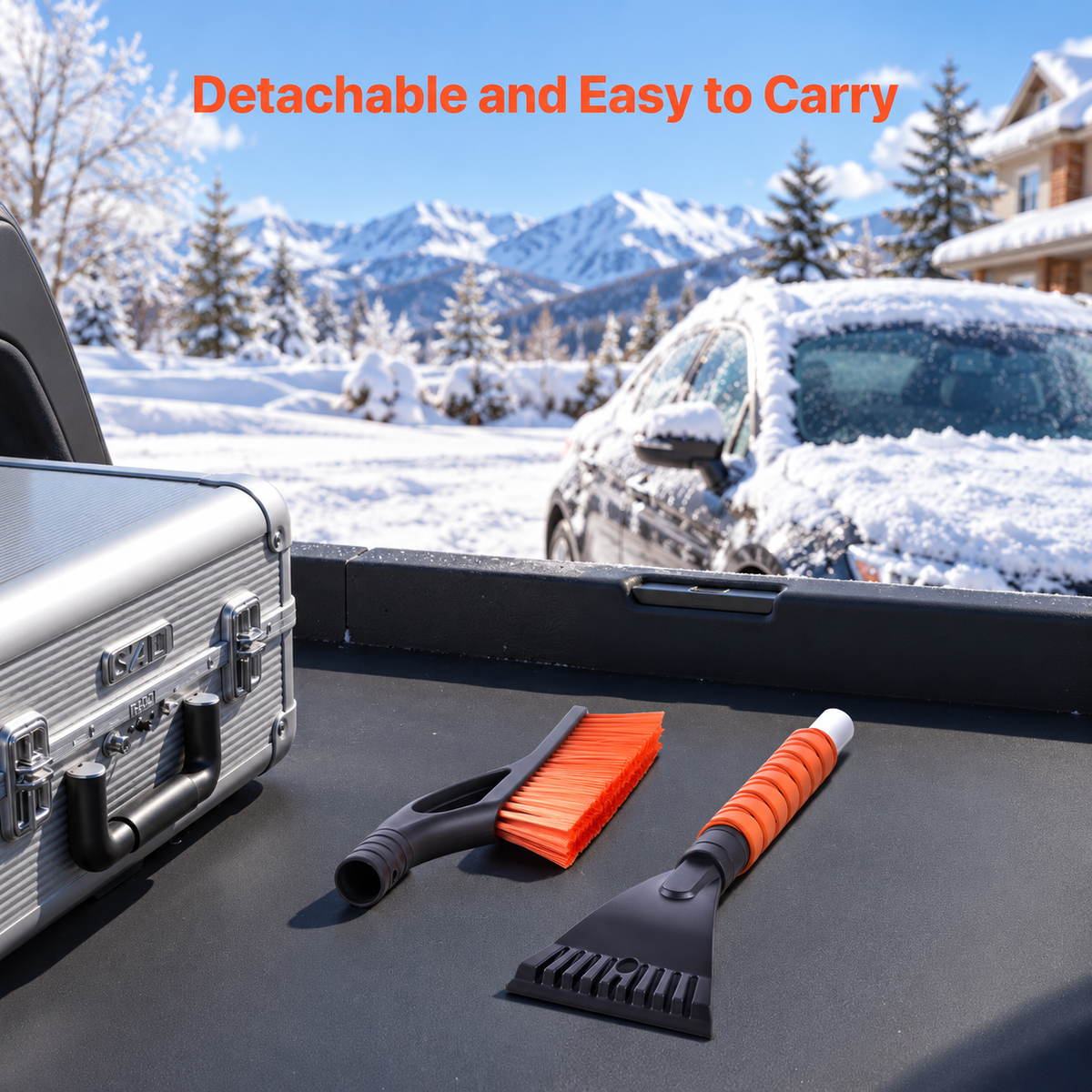 Aluminum Snow Brush & Ice Scraper